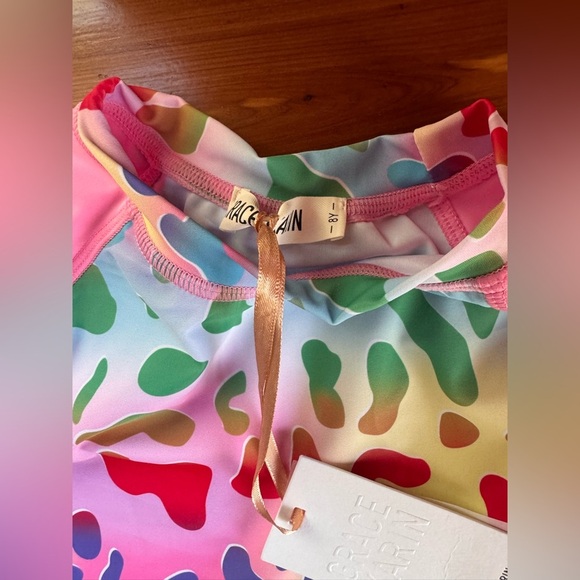 Grace Karin Long Sleeve Colorful Kids Swim Rash Guard Rainbow cheetah animal 8y - Picture 2 of 4